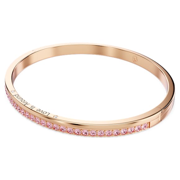 Connexus bangle, Round cut, `Love is around`, Pink, Rose